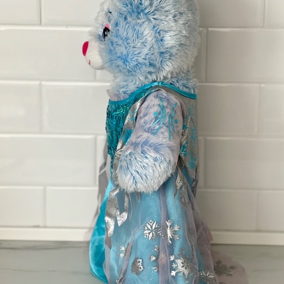 Build A Bear BAB DISNEY Frozen ELSA Blue Teddy Bear Dress Plush Stuffed SINGS! - Picture 7 of 14